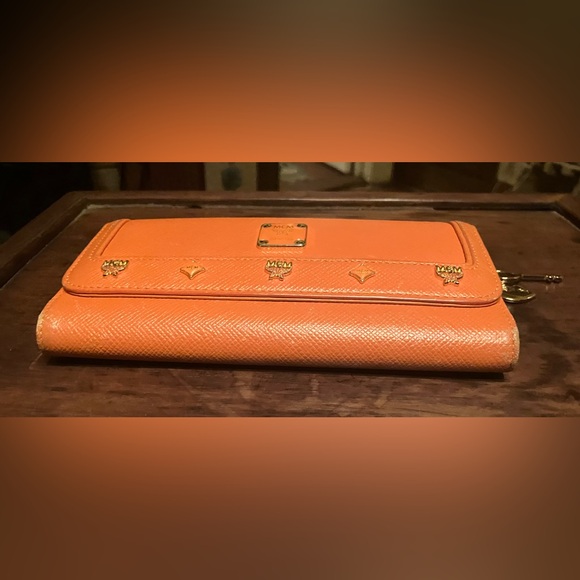 Authentic MCM Long Leather Wallet w/Charm - Picture 8 of 10
